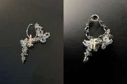 画像1: 白つる花のイヤーカフ（またはバッグチャーム）