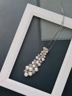 画像4: えび編みコードのYラインネックレス／プチ（オンライン講習会対象作品）