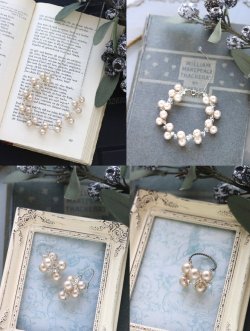 画像1: 鎖編みのシャインシリーズ〜サーモンピンク・ネックレス/ブレス/ピアス/リング
