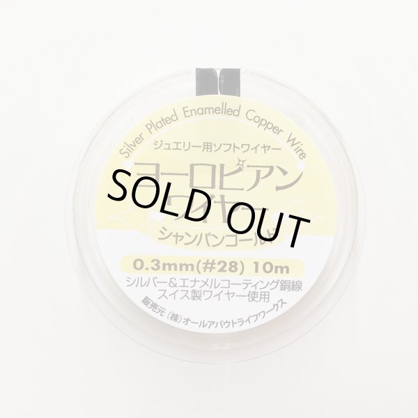 画像1: ヨーロピアンワイヤー＃２８【0.３mm】シャンパンゴールド１０ｍ巻 (1)